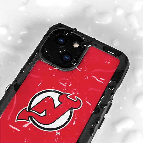 NHL New Jersey Devils Solid Background iPhone 15 Plus Waterproof Case